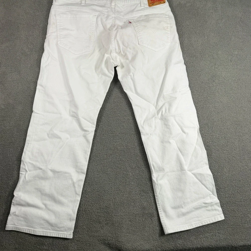 Levis 569 Loose Straight Fit Jeans Mens 38x30 White Denim Pants Baggy 5-Pocket